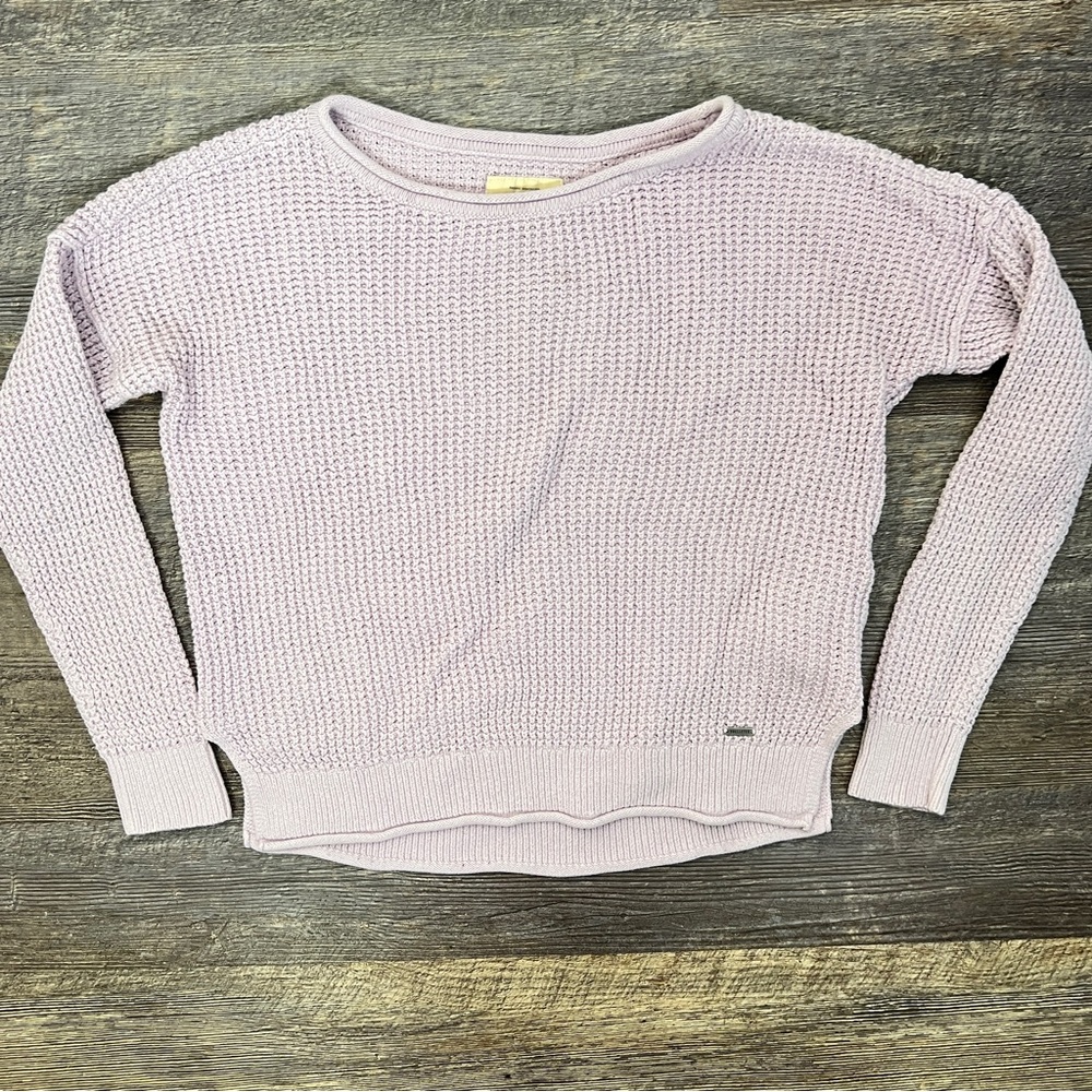 Hollister light violet purple cable knit sweater size XS B134